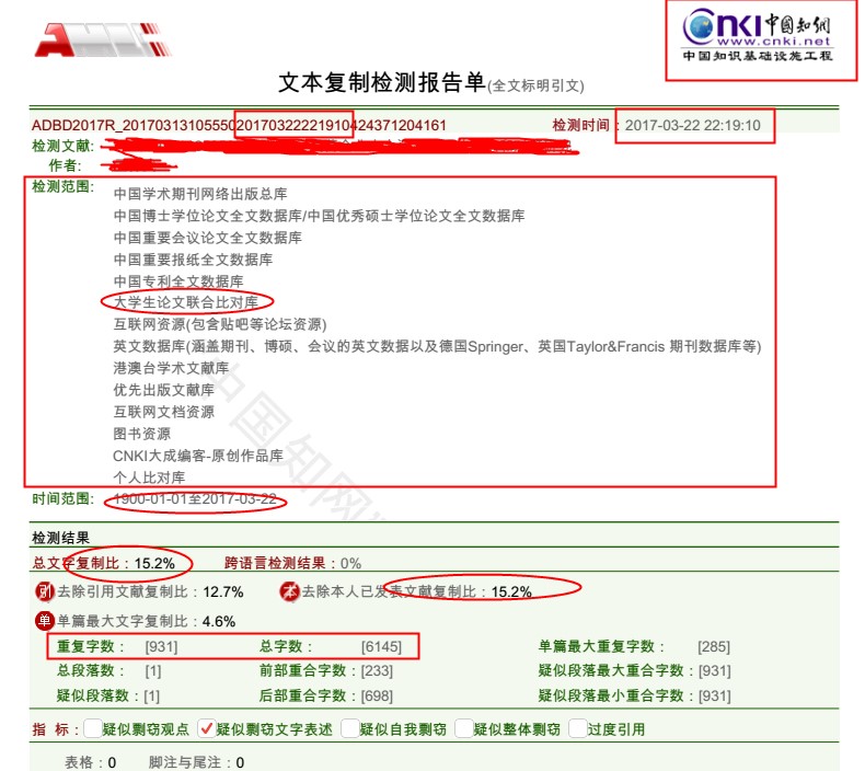 中国知网大学生论文抄袭检测系统