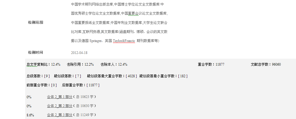 硕士论文查重内容
