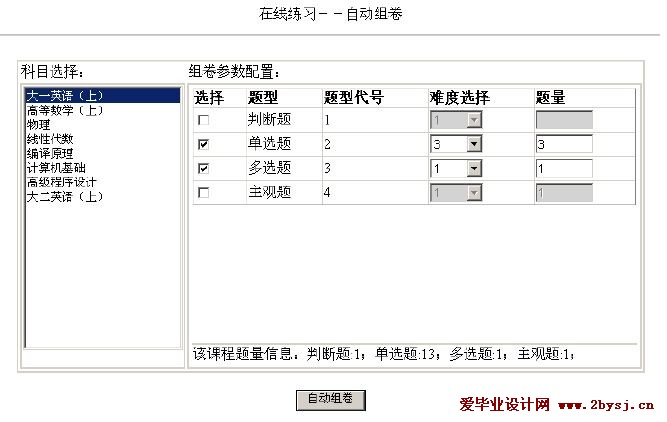 在线考试系统毕业论文管理系统