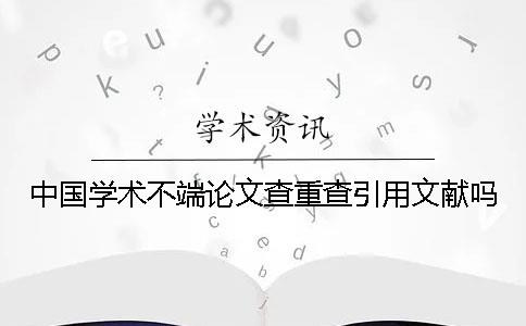 中国学术不端论文查重查引用文献吗？