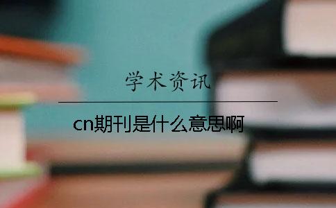 cn期刊是什么意思啊