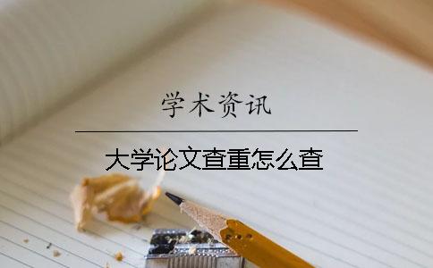 大学论文查重怎么查