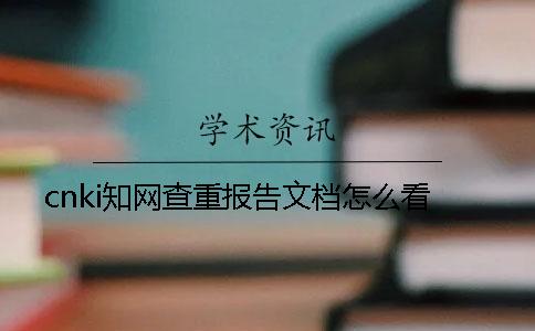 cnki知网查重报告文档怎么看