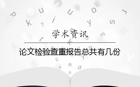 论文检验查重报告总共有几份