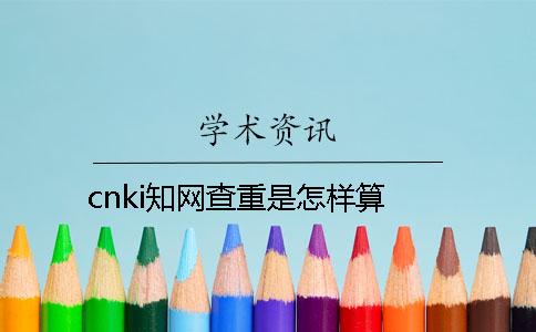 cnki知网查重是怎样算